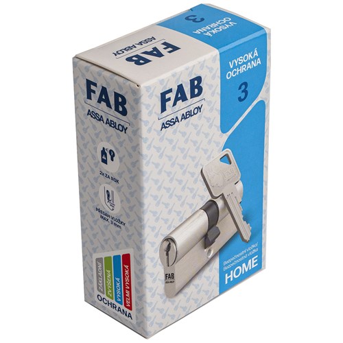 Vložka cylindrická FAB 3 HOME 55+prodloužení Nikl matný