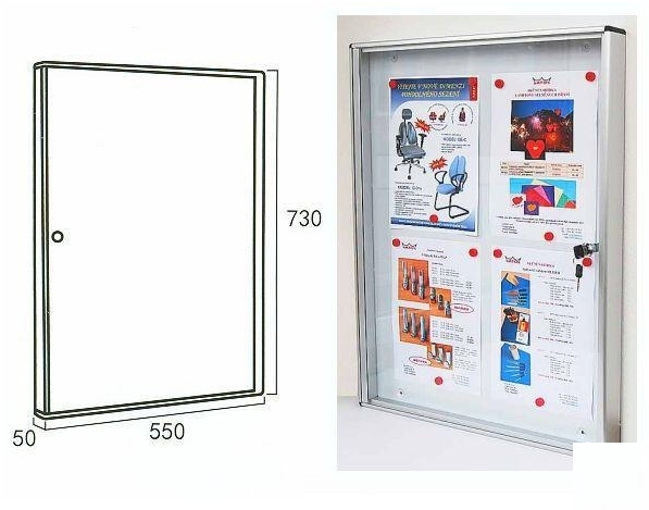 Informační vitrína F1 550x730x50 mm